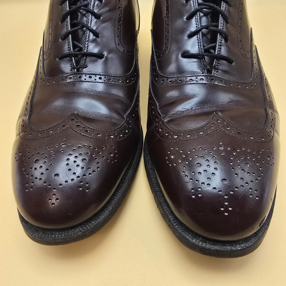 Johnston & Murphy Limited Burgundy Leather Wingtip Oxford Dress Shoes‎ Mens 11 C